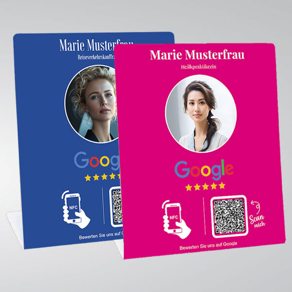 Personalisierter Google Bewertungs-Aufsteller 12x14 cm