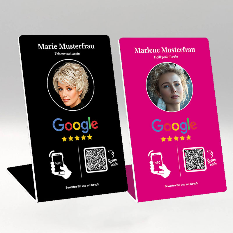 Personalisierte Google Aufsteller 7,5 x 12,5 cm