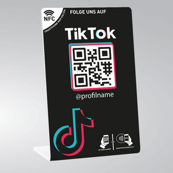 TikTok NFC QR-Code Tischaufsteller