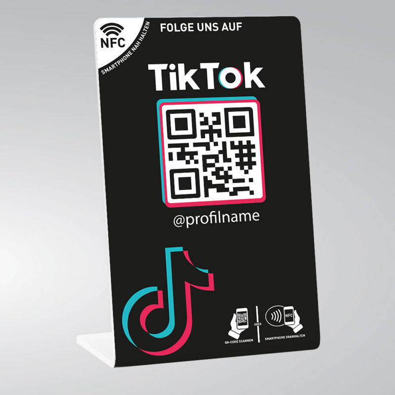 tik tok tischaufsteller schwarz