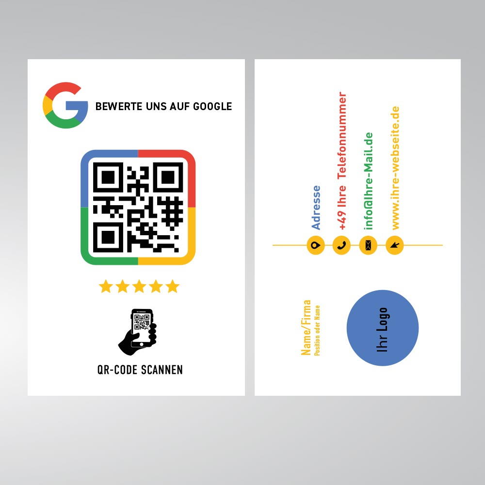 Google Bewertungskarte Weiß