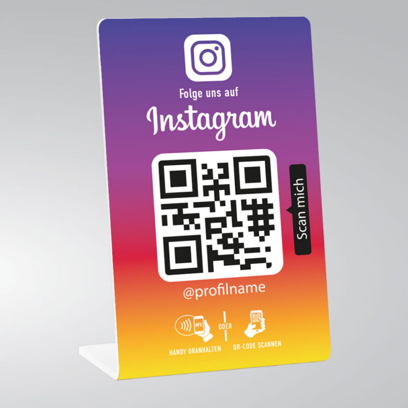 Instagram Tischaufsteller Farb Verlauf