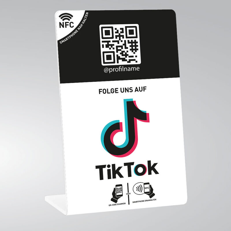 tiktok tischaufsteller schwarz weiss 1